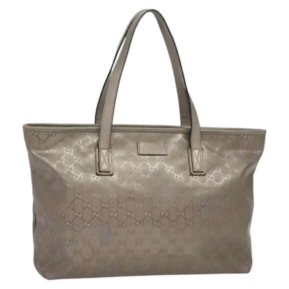 GUCCI GG Implementation Tote Bag Pvc Beige Silver - Picture 1 of 16